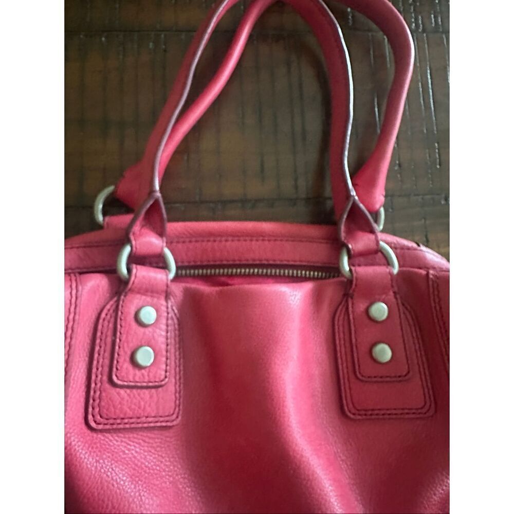 Vintage fossil pink leather satchel tote wallet birds Marlow - Picture 3 of 16